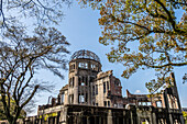 Friedensdenkmal Hiroshima (Genbaku-Kuppel), Weltkulturerbe, Hiroshima, Japan. Dieses Gebäude war das einzige noch erhaltene Bauwerk nach Abwurf der Atombombe