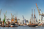  Arrival parade of ships and sailboats at the Hamburg Port Anniversary 2025 in the Free Hanseatic City of Hamburg, Germany, Europe  