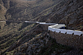  winding mountain pass road leads to the Mirador Barranco del Aceituno, Fuerteventura, Canary Islands, Spain, Europe 