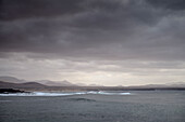  Dramatic view from Los Lagos to the coast of Fuerteventura near El Cotillo, Canary Islands, Spain, Europe 