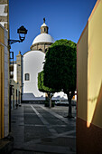 Weiße Kuppel der Kirche "Parroquia de San Sebastián", Agüimes, Gran Canaria, Kanarische Inseln, Spanien, Europa