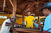 Bar of the restaurant "Clara" by the sea at Sainte-Rose, Basse-Terre,  Guadeloupe, overseas region of France,Leewards Islands, Lesser Antilles, Caribbean