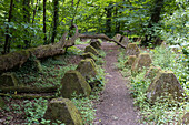 Panzerabwehranlagen der Drachenzähne, Verteidigungsanlagen, aus dem Zweiten Weltkrieg, Guildford, bei London, Surrey, Großbritannien