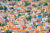  Bunte Häuser, Gialos, Insel Symi, Dodekanes, Griechenland 