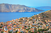  Blick über Chorio (Oberstadt), Chorio, Insel Symi, Dodekanes, Griechenland 