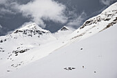 Wanderung auf dem Weg zur Grünseehütte im Winter, Venedigergruppe, Osttirol, Tirol, Österreich