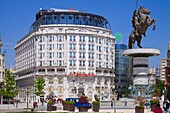 Nordmazedonien, Skopje, Mazedonien-Platz, Reiterstatue, Statue,