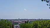 Cityscape of Madrid seen from Parque del Oeste, Madrid, Spain