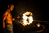 Fire show, fire jugglers, Ao Nang Beach, sunset, Ao Nang, Phang Nga Bay, Krabi, Thailand 