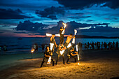  Fire show, fire jugglers, Ao Nang Beach, sunset, Ao Nang, Phang Nga Bay, Krabi, Thailand 