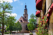  Old Town Church Square with Old Town Church in Erlangen, Middle Franconia, Franconia, Bavaria, Germany 