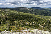 Ausblick vom Gipfel Lusen zum Steinfleckberg, Nationalpark Bayerischer Wald, bei Mauth, Niederbayern, Bayern, Deutschland