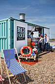 The Dungeness Snack Shack, fresh fish hut, Dungeness, Romney Marsh, Kent, England, UK