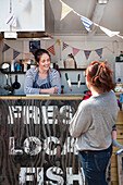 The Dungeness Snack Shack, fresh fish hut, Dungeness, Romney Marsh, Kent, England, UK