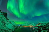  Northern Lights over the Nordfjord, Nordfjord, Senja, Troms, Norway 
