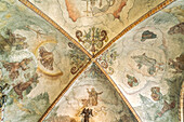 Ceiling painting in the church of St. Nicolai in Eckernförde, Schleswig-Holstein, Germany 