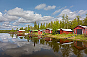  Boathouses on Lake Annsjön, Jämtland, Sweden 