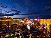Las Vegas Strip and Bellagio at night, Nevada, USA