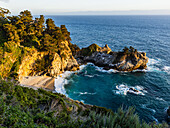 Sunset at McWay Fall, Julia Pfeiffer Burns State Park, Big Sur, California, USA