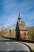  Chapel on the bridge below Pyrmont Castle, Münstermaifeld, Rhineland-Palatinate, Germany 