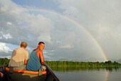  Piroge-Fahrt auf dem Fluss Caura, Etat de Bolivar, Bolivarische Republik Venezuela, Südamerika 