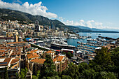  Panorama, skyline with skyscrapers by the sea, Monte Carlo, Cote d&#39;Azur, Monaco 
