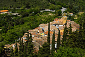  Picturesque mountain village above the sea, Sainte-Agnès, near Menton, Cote d&#39;Azur, Alpes-Maritimes, Provence-Alpes-Cote-d&#39;Azur, Southern France, France 