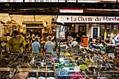  Market stall, market hall, Marche Provencal, Antibes, Provence Alpes Côte d&#39;Azur, Côte d&#39;Azur, Southern France, France 