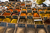  Market stall, market hall, Marche Provencal, Antibes, Provence Alpes Côte d&#39;Azur, Côte d&#39;Azur, Southern France, France 