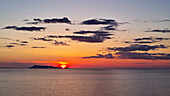  Sunset over the sea, Cape Drastis, Peroylades, Corfu, Ionian Islands, Greece 