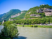  View over the Adige, Trento, Trentino, South Tyrol, Trentino-South Tyrol, Italy, Alps, Dolomites, Southern Europe, Europe 