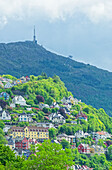  Cityscape with Mount Ulriken in the background, Bergen, Vestland, Norway 