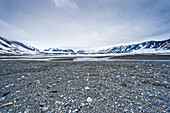  Typical barren mountain landscape, Spitsbergen, Svalbard, Norway 