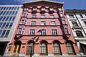  Slowenien, Ljubljana, Miklosic Straße, Jugendstil-Architektur, Grundbuchamt Gebäude,  