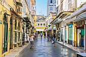 Ansichten von Gassen und Strassen in Korfu Stadt, Altstadt, Griechenland