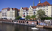 Germany, Berlin, Nikolaiviertel, Spree River, skyline