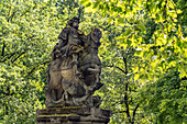  Equestrian statue of Margrave Christian Ernst in the castle garden of Erlangen, Middle Franconia, Bavaria, Germany  