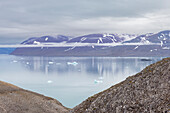  View over Hornbaekpollen to the Liefdefjorden, Svalbard, Norway 