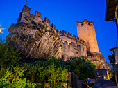  Scaliger Castle at night, Malcesine, Lake Garda, Verona, Veneto, Northern Italy, Italy, Alps, Dolomites, Southern Europe, Europe 