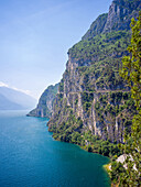  View of Lake Garda and the Ponale road, Lake Garda, Trento, Trentino, South Tyrol, Brescia, Lombardy, Northern Italy, Italy, Alps, Dolomites, Southern Europe, Europe 