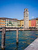  Old port at Piazza III Novembre, Torre Apponale, Riva del Garda, Lake Garda, Trento, Trentino, South Tyrol, Northern Italy, Italy, Alps, Dolomites, Southern Europe, Europe 