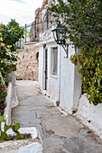 Narrow streets of Anafiotika area in ancient Athens