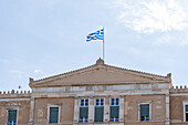 President palace in Athens with Greek flag