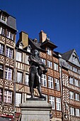 France, Bretagne, Rennes, Place du Champ Jacquet, traditional architecture, 