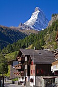  Schweiz, Wallis, Zermatt, Resort, Dorf, Matterhorn, Gipfel,  