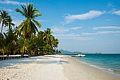  White sand beach and coconut palms, Pearl Beach, Koh Mook, Krabi Province, Trang, Southern Thailand, Andaman Sea, Thailand 