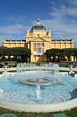  Kroatien, Zagreb, Kunstpavillon, König-Tomislav-Brunnen,  