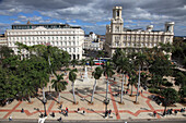 Cuba, Havana, Parque Central, elevated view, 