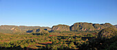 Cuba, Vinales Valley, Valle de Vinales, mogotes, limestone cliffs, 