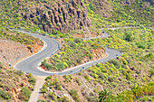 Winding road, Soria, Gran Canaria, Canary Islands, Spain
